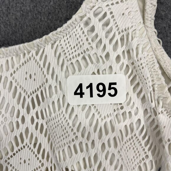 Profile by Gottex Tankini Top Womens 32D White Crochet Fringe Swimsuit 626-1D37 - Picture 15 of 15